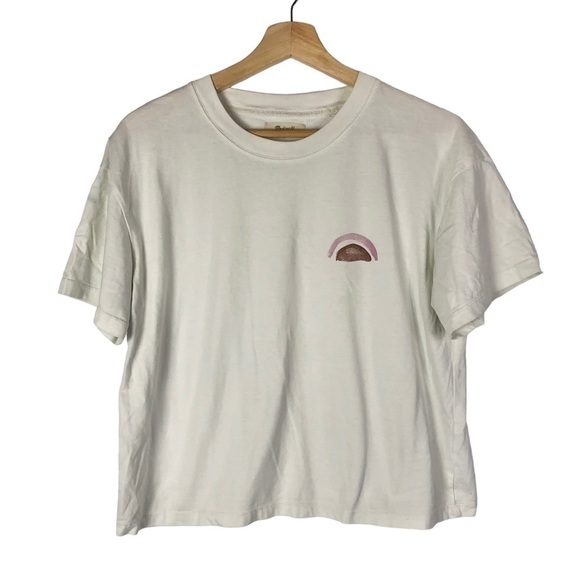 Madewell X Ohkii Studio White Easy Crop Short Sleeve Tee M - Picture 3 of 6